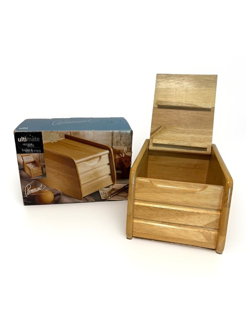 Vintage 1990s Pomerantz Wood Ultimate Recipe Box Grannycore Country Kitchen
